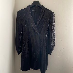 Zara sequins long blazer